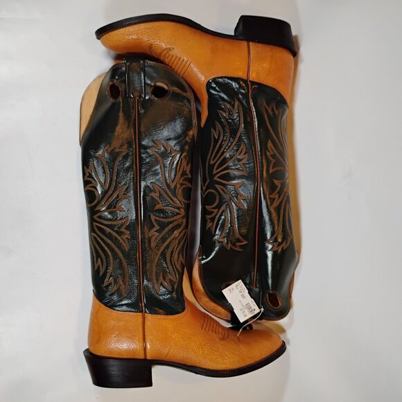 Nocona NOS Bullhide Tan & Green Western Cowboy Boots Size 10 Model 6532 70 603 main image 10